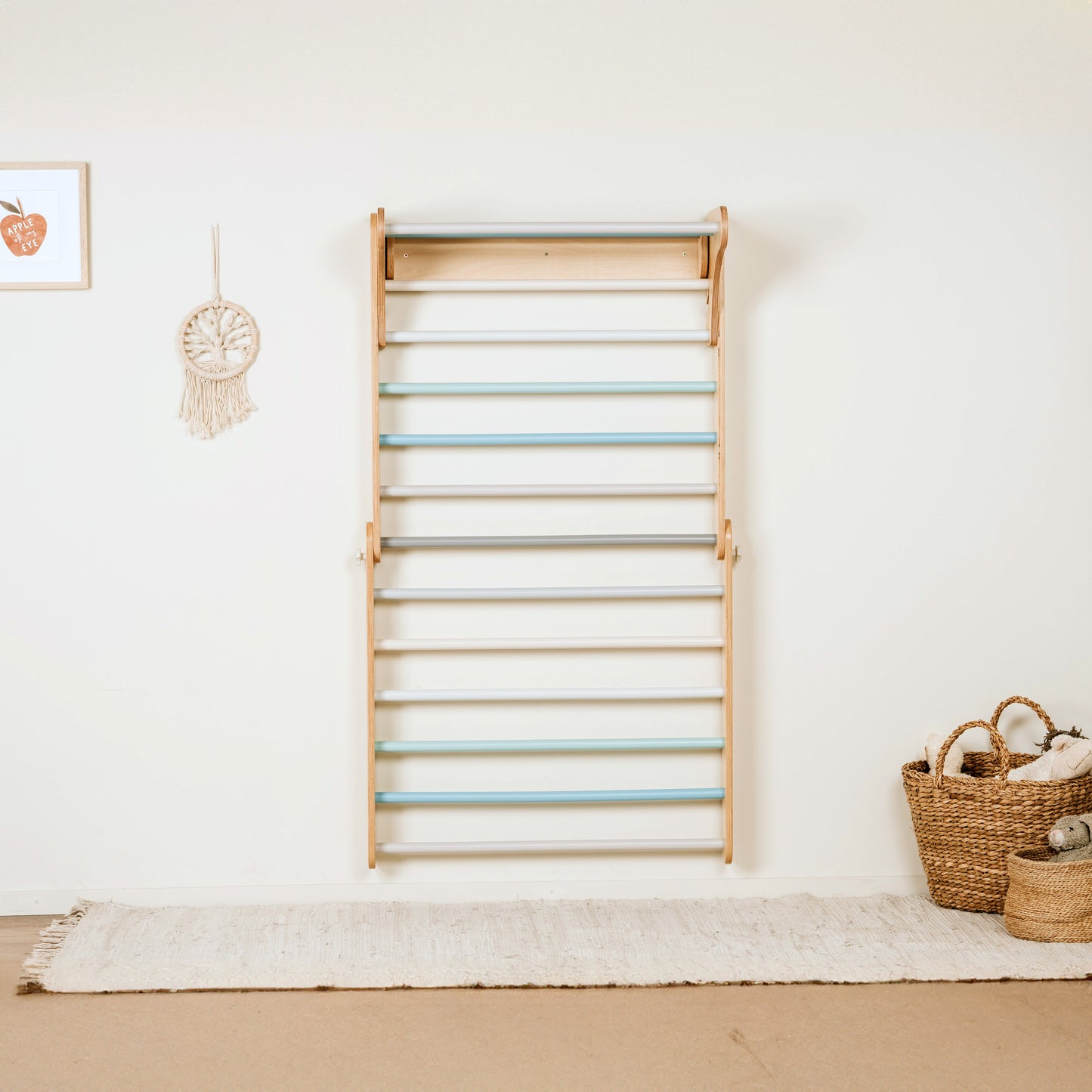 Grimpeur 2-en-1 : Triangle de Pikler et échelle suédoise