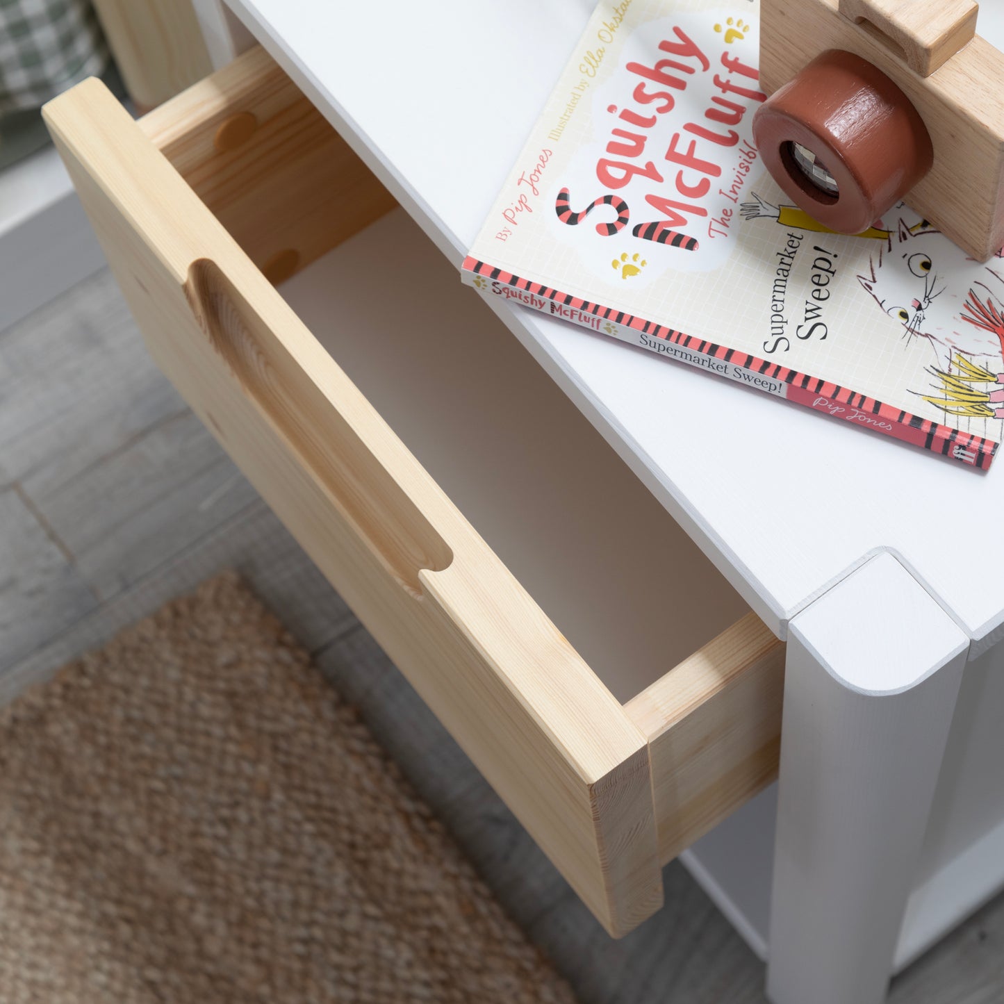 Toddler Bedside Table White