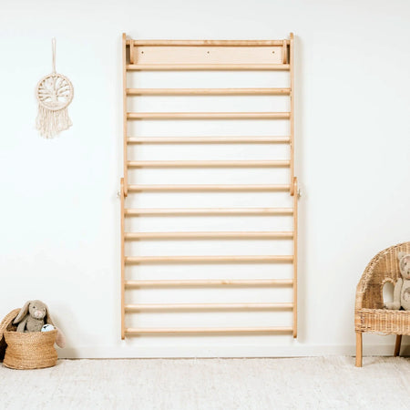 Triangle de Pikler et mur d'escalade suédois 2 en 1 avec rampe