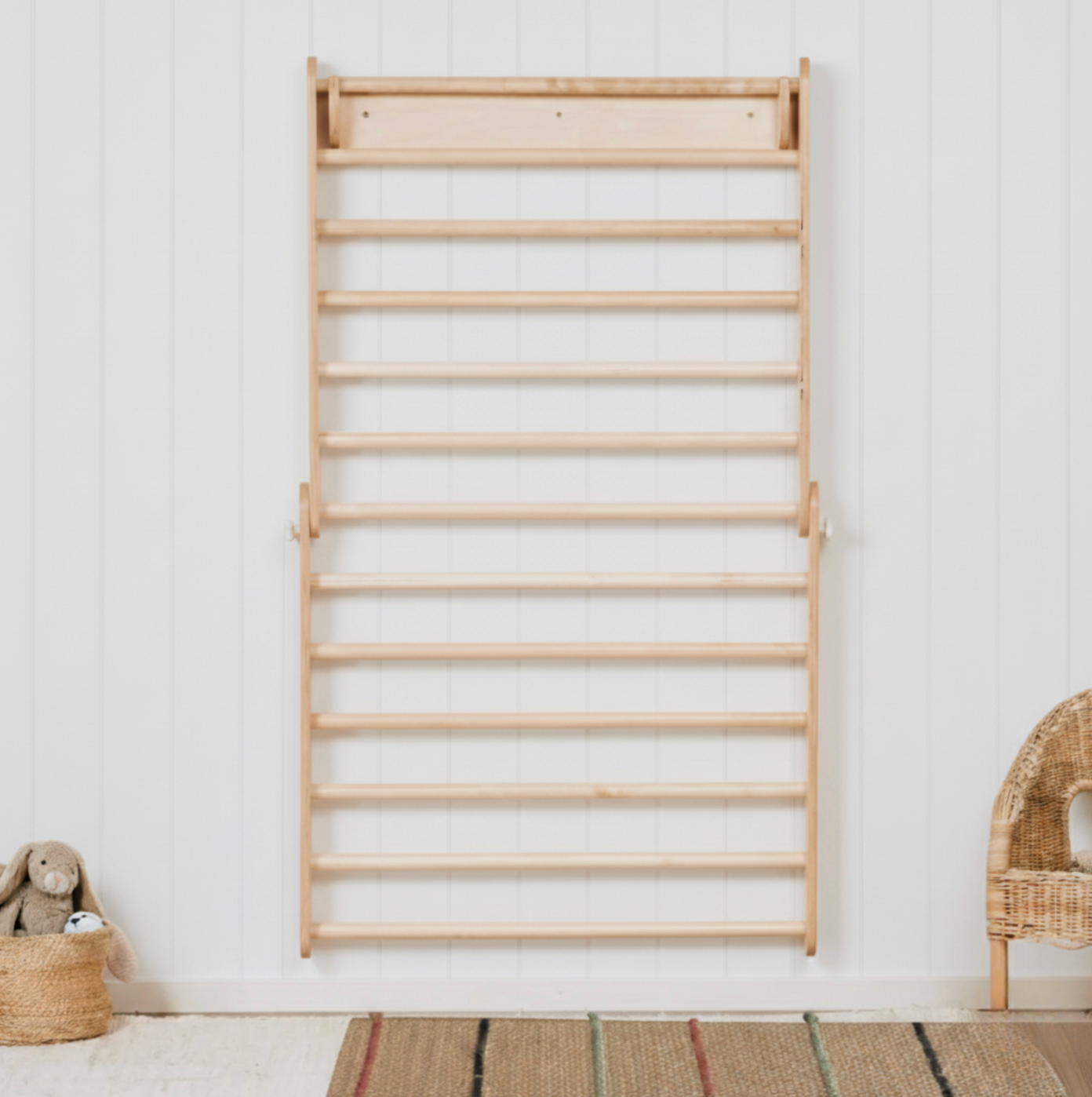 Grimpeur 2-en-1 : Triangle de Pikler et échelle suédoise