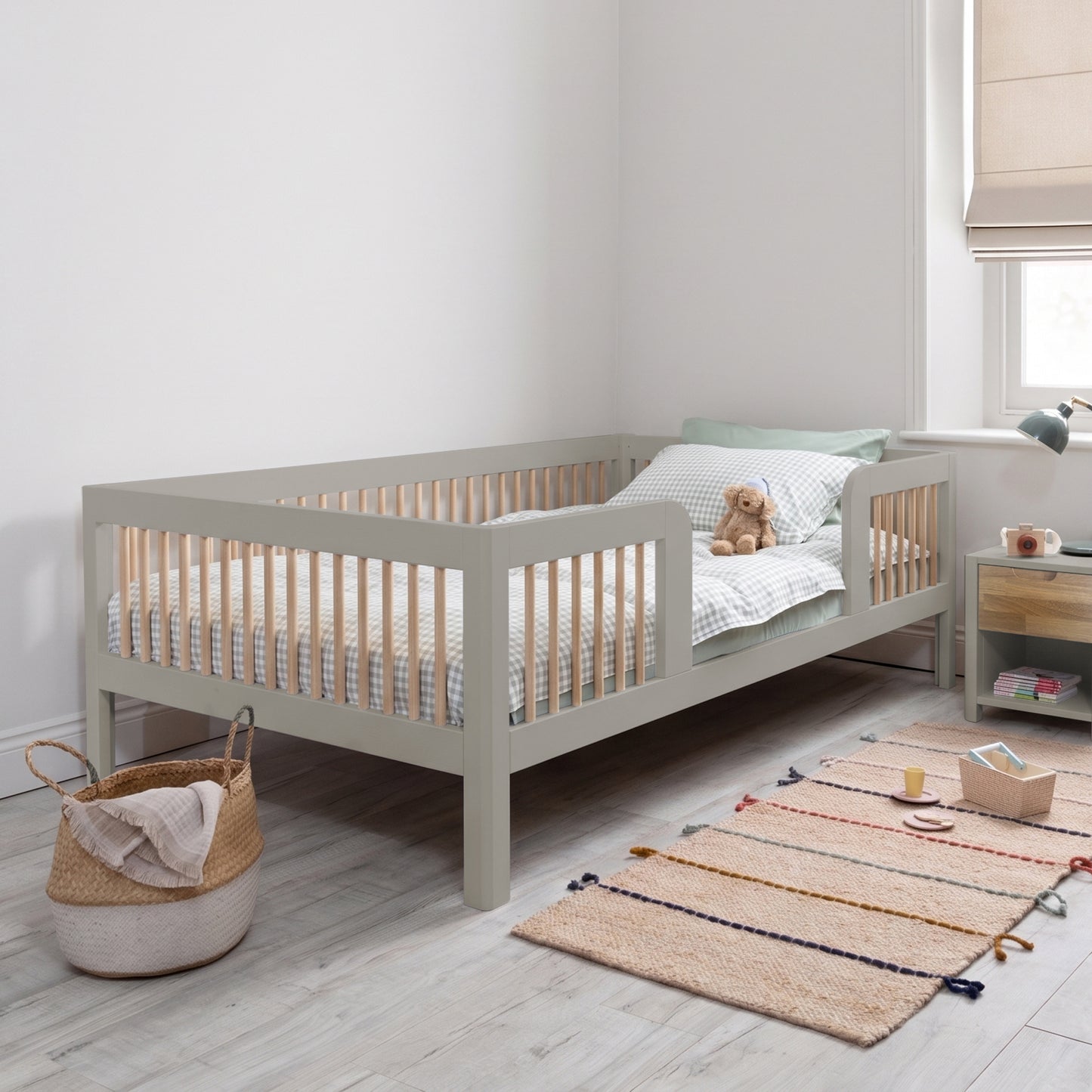 Roomix Transition Toddler Bed Oak Spindle