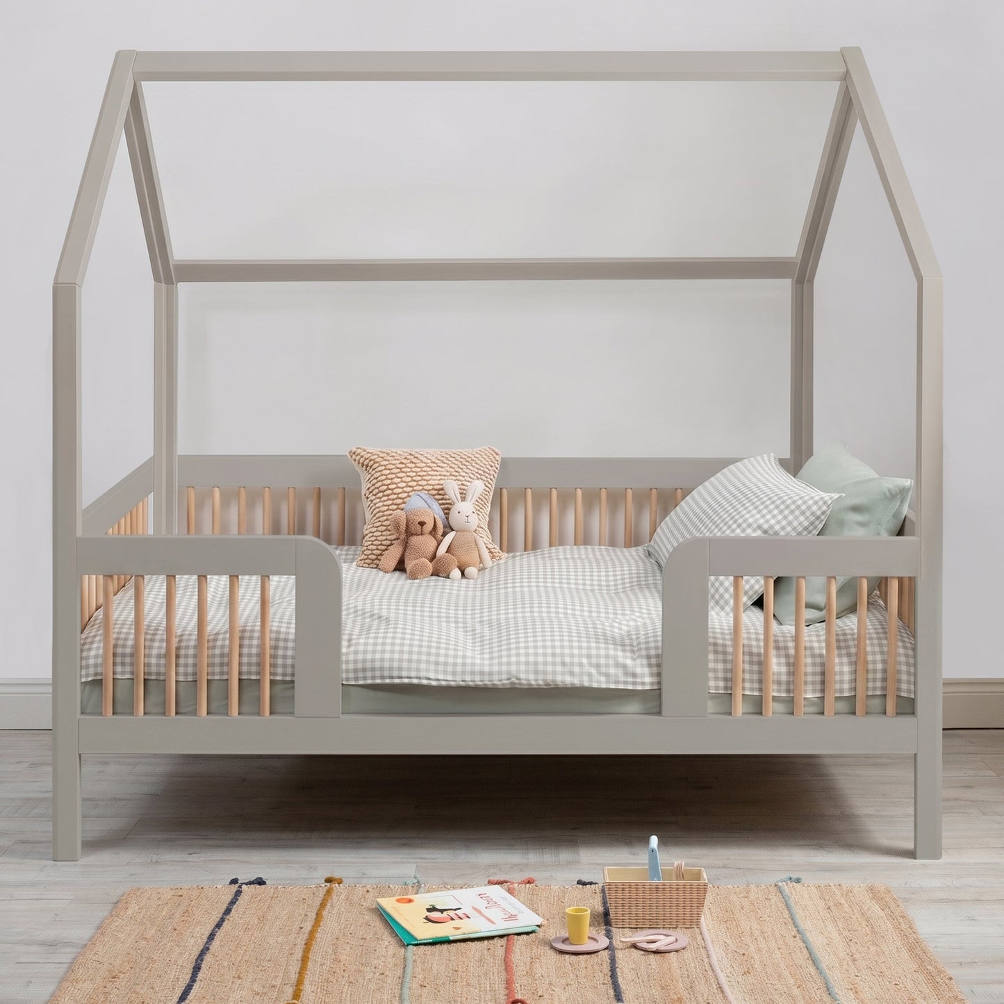 Roomix Transition Convertible House Bed Oak Spindle - Roomix Beds