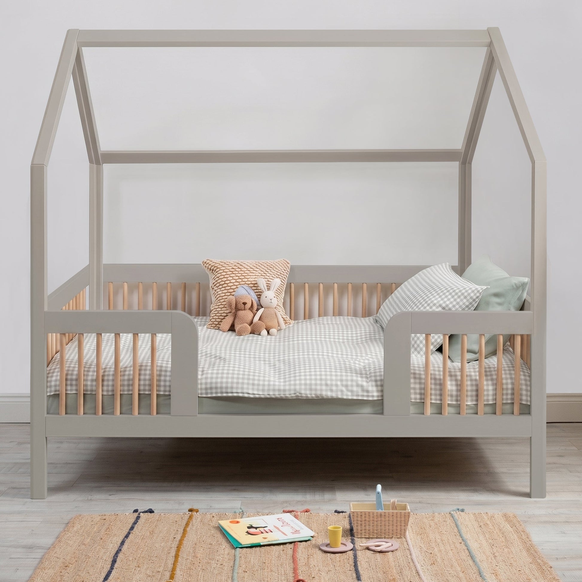 Roomix Transition Convertible House Bed Oak Spindle - Roomix Beds