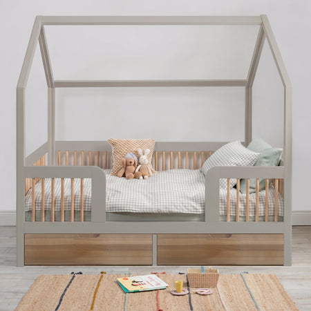 Roomix Transition Convertible House Bed Oak Spindle - Roomix Beds